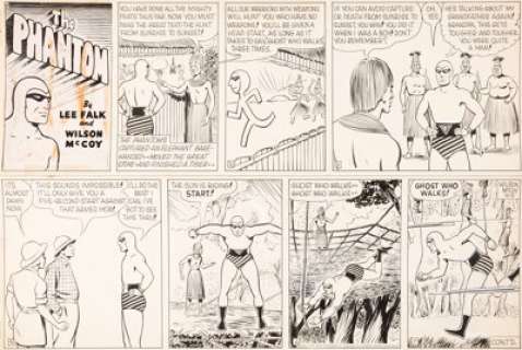 Wilson McCoy Phantom Sunday Comic Strip Original Art dated 9-9-51 (King Features Syndicate, 1951). The -