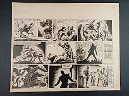 Antonio Canale - Tony Chan - Amok - Tavola Originale n. 5 "L‘Assalto al Kampong" - Page volante - Exemplaire unique - (1949)