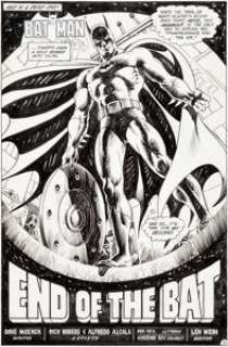Rick Hoberg and Alfredo Alcala Batman #380 Splash Page 3 Original Art (DC, 1985). The Dark Knight prepares to -