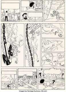 Hergé Tintin, Coke en Stock Planche 58 Journal Tintin du 4 décembre 1957 (Casterman - 1958).... (Total: 2 Items)