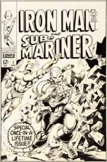 Gene Colan and Bill Everett Iron Man and Sub-Mariner #1 Cover Original Art (Marvel, 1968)....