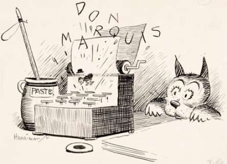 George Herriman archy’s life of mehitabel Title Page Illustration Original Art (Doubleday Doran, 1933).... | Heritage