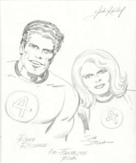 - Jack Kirby - Mister Fantastic and Invisible Girl Sketch from Heroes and Villains Sketchbook Original Art (c. 1970s...