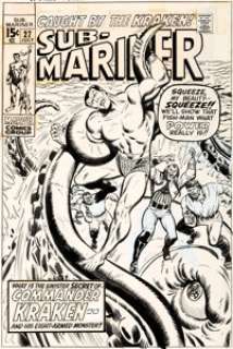 Sal Buscema and Mike Esposito Sub-Mariner #27 Cover Original Art (Marvel, 1970).... | Heritage