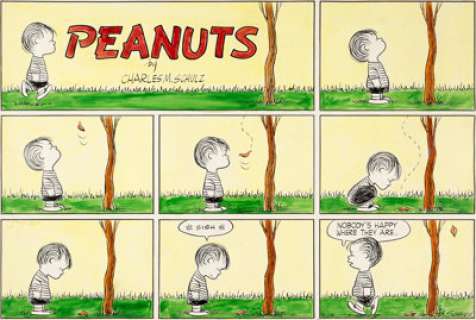 Charles Schulz Peanuts Sunday Converted to Daily Comic Strip Original Art dated 8-28-56 (United Feature Syndicate,... | Heritage