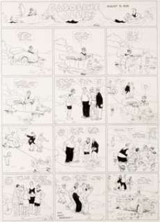 Frank King Gasoline Alley Sunday Comic Strip Original Art dated 8-9-25 (Chicago Tribune, 1925)....