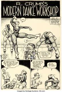 Robert Crumb CoEvolution Quarterly #14 Complete 4-Page Story "R. Crumb’s Modern Dance Workshop" Original Art (Poin... | Heritage