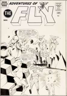 John Rosenberger Adventures of the Fly #16 Cover Original Art (Archie Comics, 1961)....