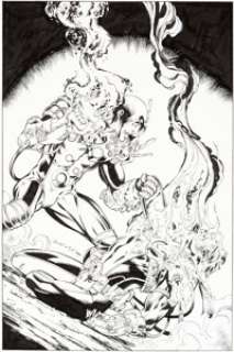 Mark Bagley and Mark Farmer Thunderbolts #174 Cover Original Art (Marvel, 2012)....