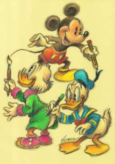 Joan Vizcarra | Mickey Mouse, Donald Duck and Uncle Scrooge - A Loop of Artistry - Original Drawing - Joan Vizcarra Signed - Original Artwork - Pencil Art | Catawiki