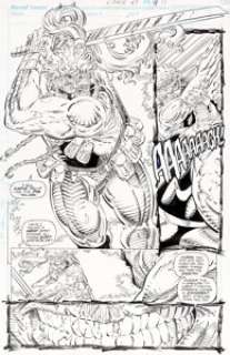 Rob Liefeld X-Force #9 Story Page 9 Original art (Marvel, 1992). Shatterstar, Rob Liefeld‘s favorite pocket -
