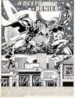 Pat Broderick and Bob McLeod - Captain Marvel #58 Splash Page 1 (Marvel, 1978).