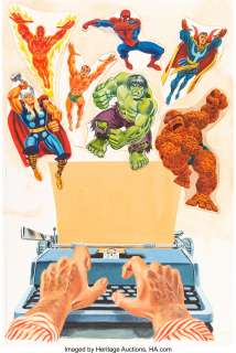 John Romita Sr. - Origins of Marvel Comics Cover Original Art (Simon & Schuster, 1974).