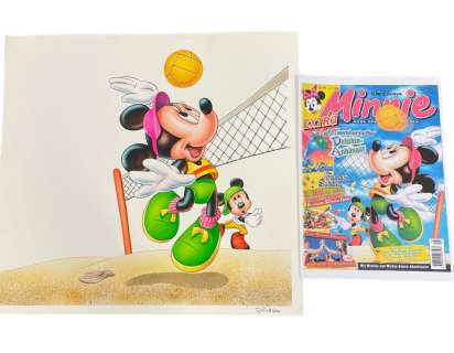Ray Nicholson | Minnie GC MI1998-16 - Original Disney Minnie Maus water colour drawing by Ray Nicholson | Catawiki