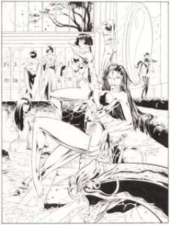 Joe Bennett and Ralph Cabrera - Marvel Swimsuit Special #4 Elektra Pin-Up Original Art (Marvel, 1995)....