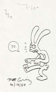 Groening, Matt - Matt Groening - Life in Hell Specialty Sketch Original Art (1984)....