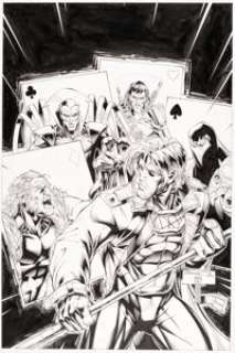 Peterson, Brandon - Brandon Peterson and Tim Townsend Gambit #1 Variant Cover Original Art (Marvel, 1999)....