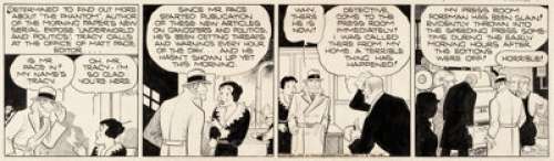 Gould, Chester - Chester Gould Dick Tracy Daily Comic Strip Original Art dated 3-12-34 (News Syndicate Co., Inc., 1934)....