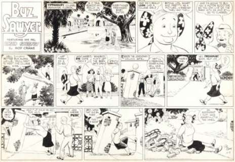 Crane, Roy - Roy Crane Buz Sawyer Sunday Comic Strip Original Art dated 10-3-1948 (King Features Syndicate, 1948)....