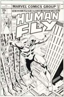 Robbins, Frank - Frank Robbins and Bob McLeod Human Fly Unpublished Cover Original Art (Marvel, c. 1978-79). ...