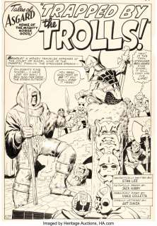 Kirby, Jack - Jack Kirby and Vince Colletta Journey into Mystery #108 Complete 5-Page Story "Trapped by the Trolls!" Thor Origin... (Total: 5 Original Art)
