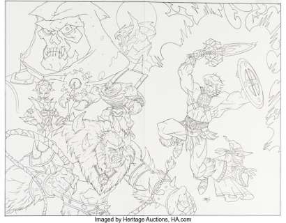 Rousseau, Craig - Craig Rousseau Masters of the Universe Unpublished Wraparound Cover Original Art (undated)....