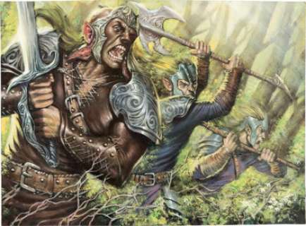 Lucio Parrillo - Lucio Parrillo Magic The Gathering "Ambush Commander" Illustration Original Art (undated)....