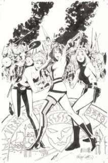 Guice, Jackson "Butch" - Jackson "Butch" Guice Birds of Prey #29 Cover Original Art (DC, 2001)....