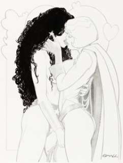 Small Jr., Louis - Louis Small Jr. Wonder Woman and Power Girl Illustration Original Art (c. 2000). ...