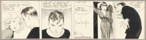 Frank Frazetta - Johnny Comet Daily Comic Strip Original Art dated 6-26-52 (McNaught Syndicate, 1952).