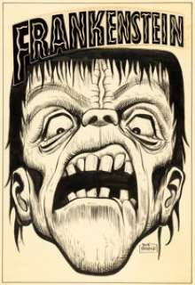 Dick Briefer Frankenstein Comics #v5#2 (30) Cover Element Re-Creation Illustration Original Art (undated). | Heritage