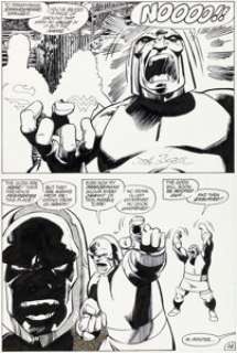 John Byrne and George Pérez Action Comics #600 Darkseid Story Page 28 Original Art (DC, 1988).