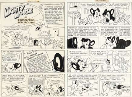 Connie Rasinski Terry-Toons #63 Mighty Mouse Complete 10-Story Page Original Art (Archer St. John, 1947). (Total: 10 Original Art)