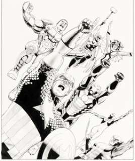 John Cassaday Avengers World #1 Cover Original Art (Marvel, 2014).