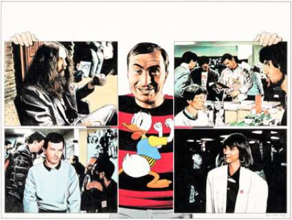 Brian Bolland - UK TV Alan Moore Interview Illustration Original Art (1986).