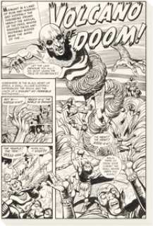 Rudy Palais Tomb of Terror #6 Complete 6-Page Story "Volcano of Doom" Original Art (Harvey, 1952). (Total: 6 Original Art)