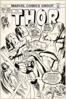 John Buscema and Frank Giacoia Thor #215 Cover Original Art (Marvel, 1973). | Heritage