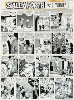 Wally Wood Sally Forth Comic Strip #S37 Original Art (Wood and Richter, 1972). (Total: 2 Original Art) | Heritage