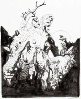 Mike Mignola Hellboy: House of the Living Dead Cover Original Art (Dark Horse, 2011). | Heritage