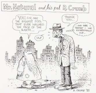Robert Crumb "Mr. Natural and his pal R. Crumb" Illustration Original Art (1995). | Heritage