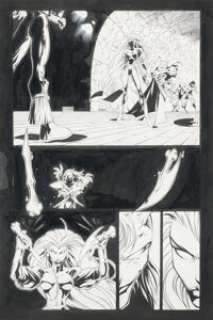 Joe Madureira and Matthew Ryan The Uncanny X-Men #25 Storm vs. Marrow Story Page 26 Original Art (Marvel, 1995).