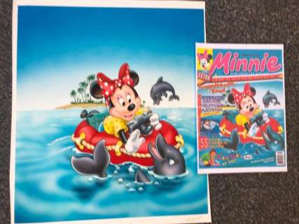 Ray Nicholson | Minnie Mouse - Original Water Color Drawing for German Minnie Maus Magazine - (1996) | Catawiki