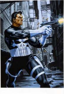 2016 Upper Deck Marvel Masterpieces Holofoil Subset #9 of 17 Punisher - Original Trading Card Artwork by Joe Jusko | Heritage