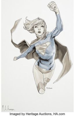 Mahmud Asrar Supergirl #0 Cover Original Art (DC, 2012).