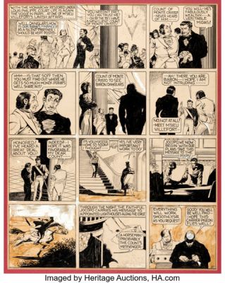 Lou Fine (as Jack Cortez) Jumbo Comics #11 "The Count of Monte Cristo" Story Page 4 Original Art (Fiction House, 1939).