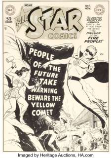 Arthur Peddy (with Irwin Hasen) and Bernard Sachs All-Star Comics #49 Cover Original Art (DC, 1949). | Heritage