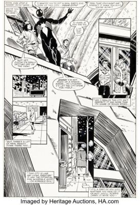 Ron Frenz and Brett Breeding The Amazing Spider-Man #252 Black Costume First Appearance Issue Story Page 20 Original Art (Marvel, 1984). | Heritage