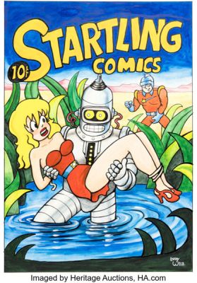 Larry Welz Startling Comics #49 Cover Re-Imagining Illustration Original Art (undated). | Heritage