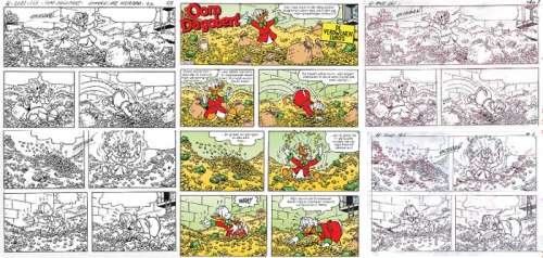 Ignasi Calvet Estéban, Frank Jonker | Uncle Scrooge H 2021-161 - De verdwenen euro - Original page by Esteban - ink+pencil - page 1 - (2021/2022) | Catawiki