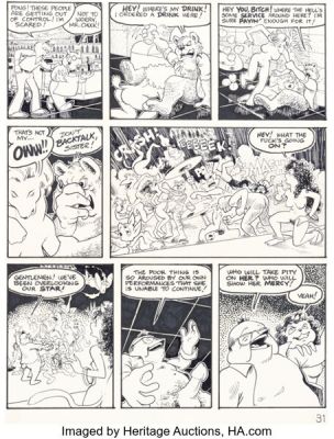 Reed Waller Bizarre Sex #9 Omaha the Cat-Dancer Story Page 31 Original Art (Kitchen Sink Press, 1981).
